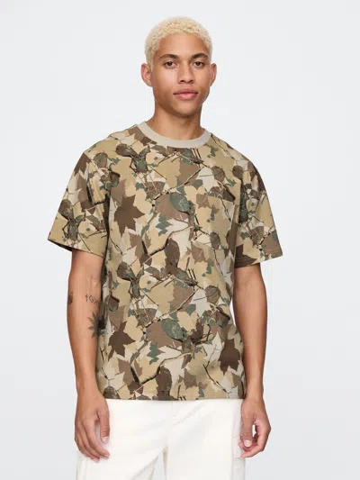 Gap Heavyweight Relaxed Fit Pocket T-shirt In Camo