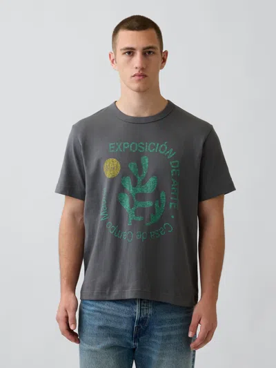 Gap Heavyweight Relaxed Graphic T-shirt In Blue