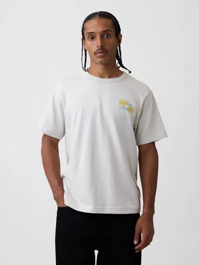 Gap Heavyweight Relaxed Graphic T-shirt In Regular Gray