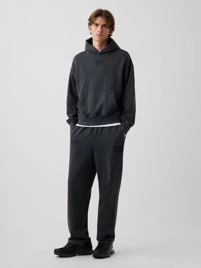 Gap Heavyweight Relaxed Logo Sweatpants In Black