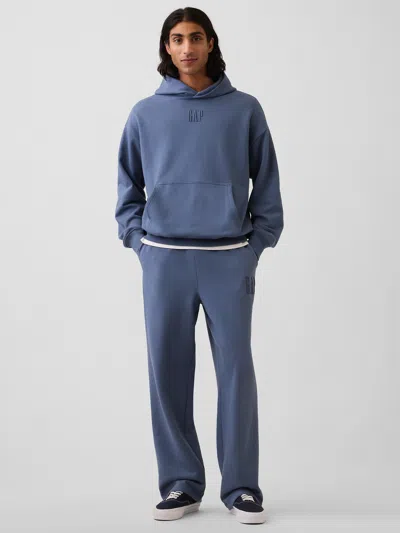 Gap Heavyweight Relaxed Logo Sweatpants In Blue Pearl