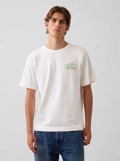 Gap Heavyweight Relaxed Sport Logo T-shirt In Off White