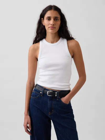 Gap Heavyweight Rib Halter Tank Top In White