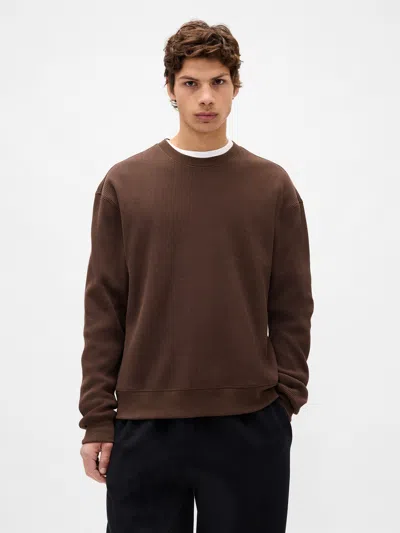Gap Heavyweight Thermal Oversized T-shirt In Brown