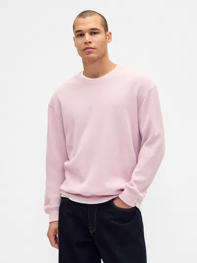 Gap Heavyweight Thermal Oversized T-shirt In Pink
