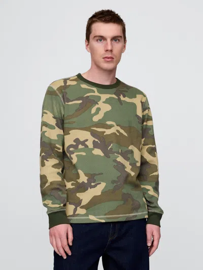 Gap Heavyweight Thermal T-shirt In Camouflage