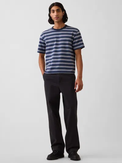 Gap Heavyweight Twill Baggy Khakis In Moonless Black Night