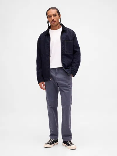 Gap Heavyweight Twill Relaxed Straight Khakis In Black