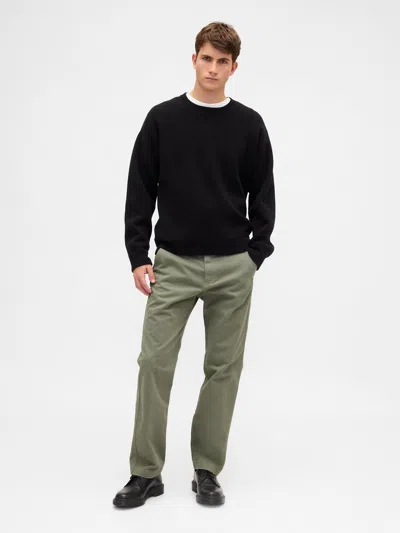 Gap Heavyweight Twill Relaxed Straight Khakis In Green
