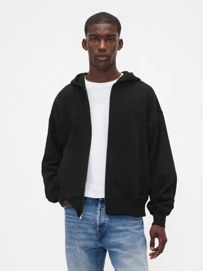 Gap Heavyweight Zip Hoodie In Black
