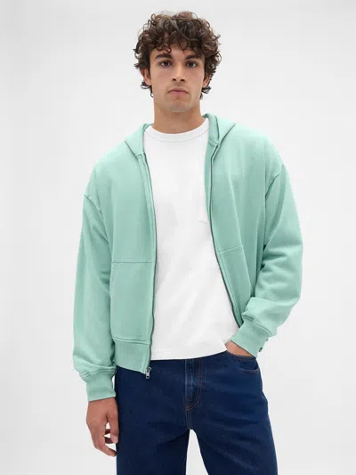 Gap Heavyweight Zip Hoodie In Green