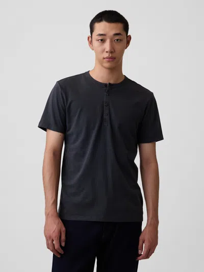 Gap Henley T-shirt In Black