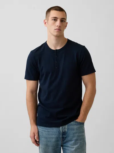 Gap Henley T-shirt In Blue