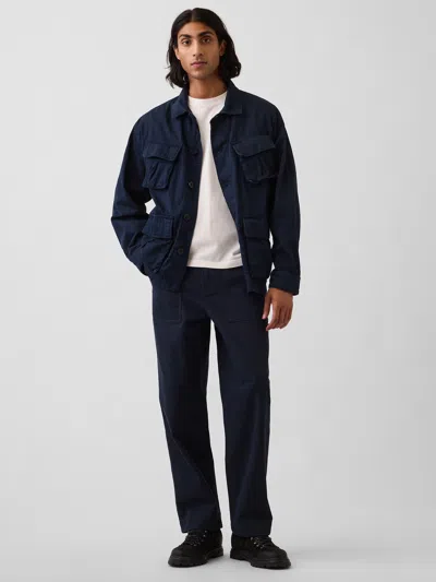 Gap Herringbone '90s Loose Pants In Classic Navy