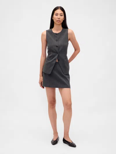 Gap Herringbone Mini Skort In Gray