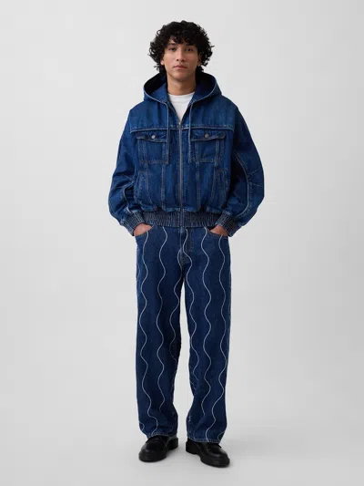 Gap × Hfr Embroidered Baggy Jeans By Daveed Baptiste In Blue