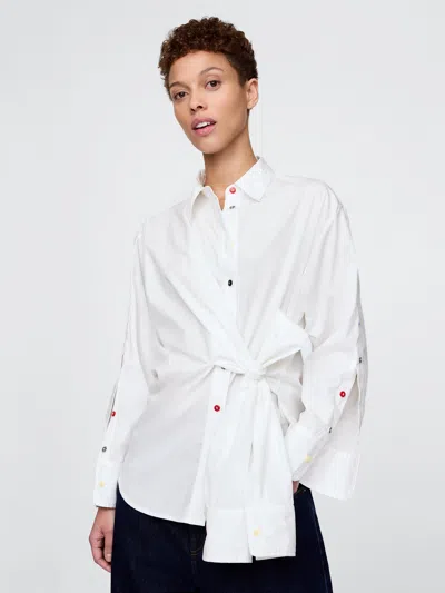 Gap × Hfr Tie-front Shirt By Bruceglen In White