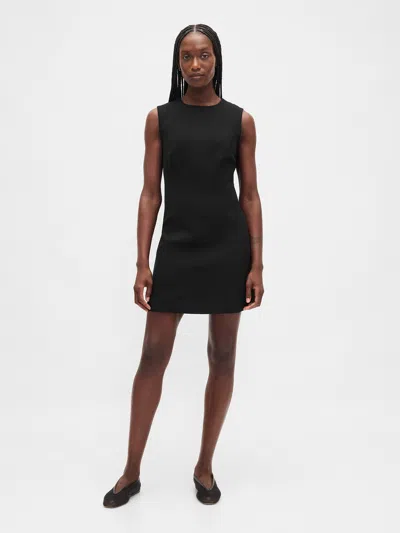 Gap High-neck Mini Shift Dress In Black