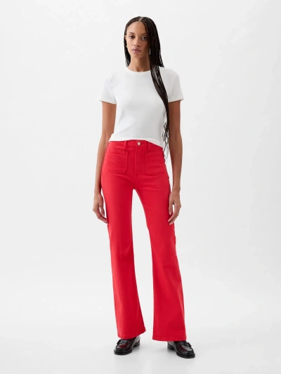 Gap High Rise '70s Flare Jeans In Slipper Red