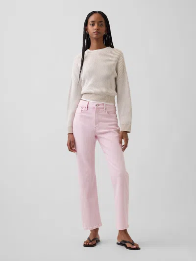 Gap High Rise '90s Slim Straight Crop Jeans In Pink
