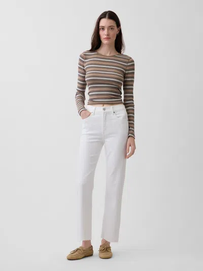 Gap High Rise '90s Slim Straight Crop Jeans In White
