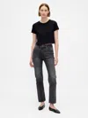 Gap High Rise '90s Slim Straight Jeans In Black