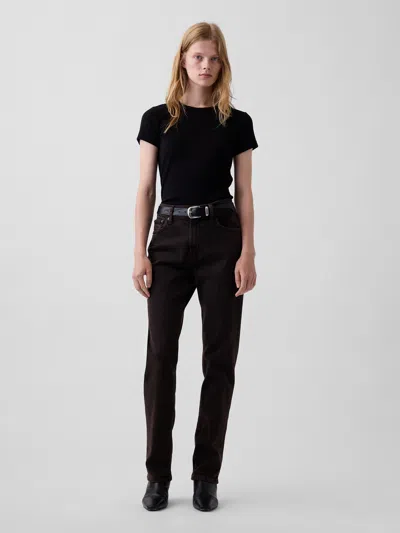 Gap High Rise '90s Slim Straight Jeans In Terra Brown