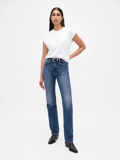 Gap High Rise '90s Straight Jeans In Blue