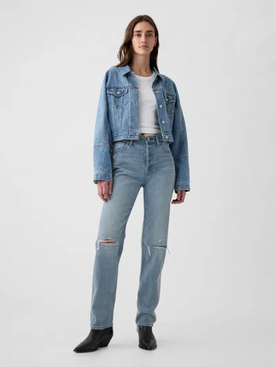 Gap High Rise '90s Straight Jeans In Light Indigo