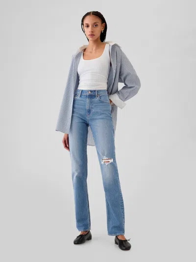 Gap High Rise '90s Straight Jeans In Medium Indigo