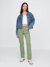 Gap High Rise '90s Straight Jeans In Twig Green