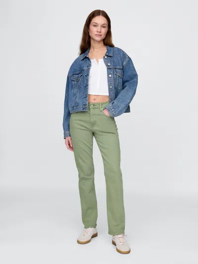 Gap High Rise '90s Straight Jeans In Twig Green
