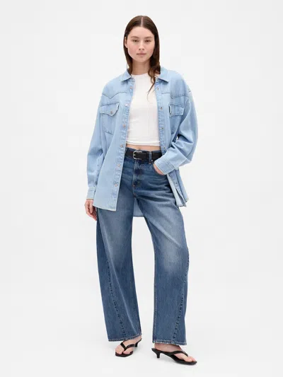 Gap High Rise Baggy Barrel Jeans In Purple