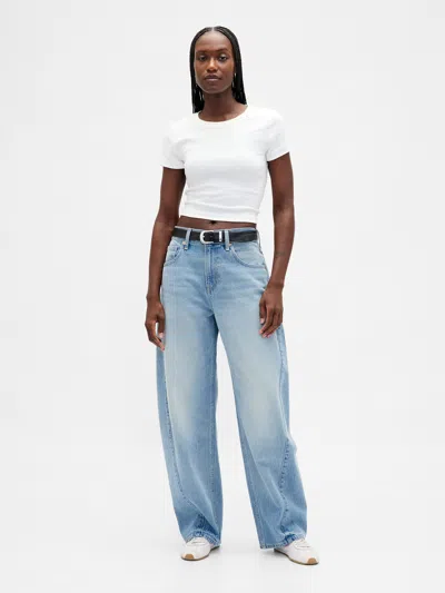 Gap High Rise Baggy Barrel Jeans In Purple