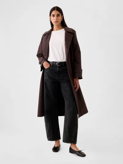 Gap High Rise Barrel Jeans In Black