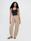 Gap High Rise Barrel Jeans In Classic Khaki Tan