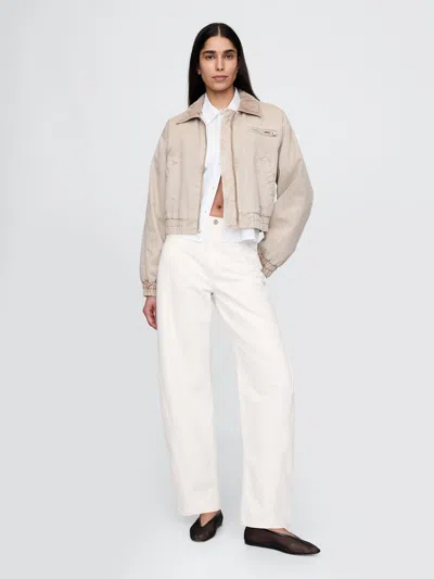 Gap High Rise Barrel Jeans In Optic White