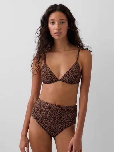 Gap High Rise Bikini Bottom In Brown