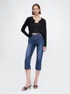 Gap High Rise Capri Jeans In Dark Indigo