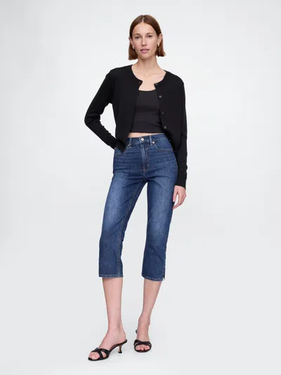 Gap High Rise Capri Jeans In Dark Indigo