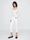 Gap High Rise Capri Jeans In Optic White