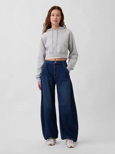 Gap High Rise Cinch-hem Horseshoe Jeans In Gray