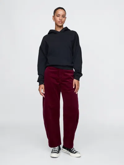 Gap High Rise Corduroy Tapered Ankle Trousers In Red Delicious