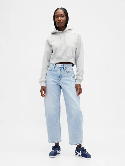 Gap High Rise Crop Barrel Jeans In Purple