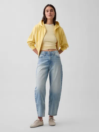 Gap High Rise Crop Barrel Jeans In Brown
