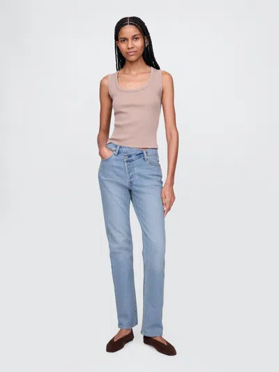 Gap High Rise Crossover '90s Straight Jeans In Medium Indigo