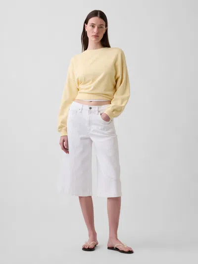 Gap High Rise Culotte Jeans In White