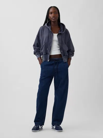 Gap High Rise Easy Barrel Jeans In Blue