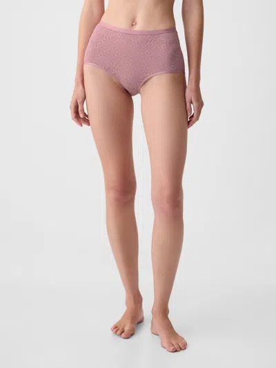 Gap High Rise Floral Lace Brief In Lilac Pink