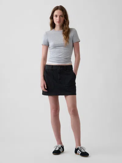 Gap High Rise Mini Utility Skort In Black
